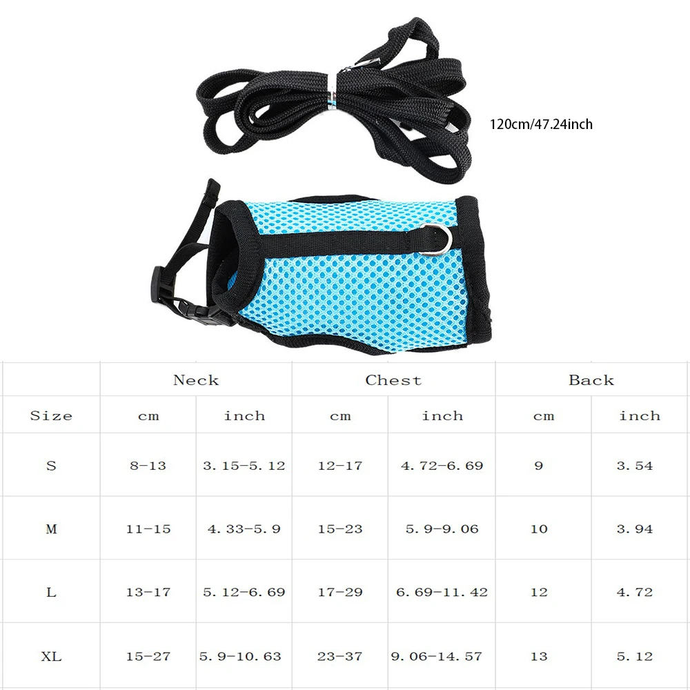 Mutil-Colors Breathable Stylish Vest Small Pet Carrier Bag Adjustable Soft Harness And Elastic Leash Set For Rabbits - Image 13