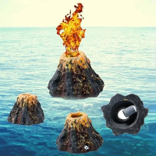 Fish Tanks Landscaping Simulation Volcano Aquarium Accessories Rockery Ornaments Aeration Pump Bubble Stone Oxygenation Tube - Image 3