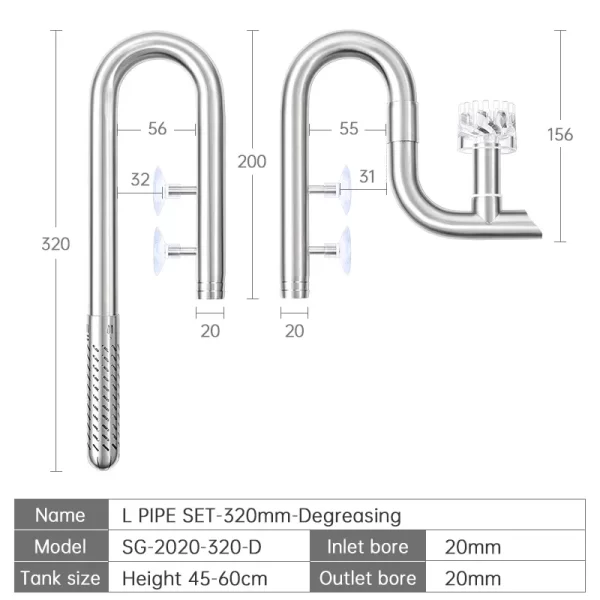 Week Aqua Fish Tank 304 Stainless Steel Filter Tube With Surface Skimmer For Inflow And Outflow Of Lily Tubes Aquarium - Image 8