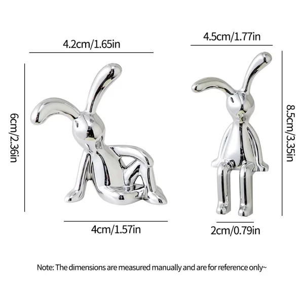 Long-Eared Rabbit Double Statue Cartoon Decoration Accessories Living Room Bedroom Car Decoration Desktop Decorative Ornamet 2PC - Image 5