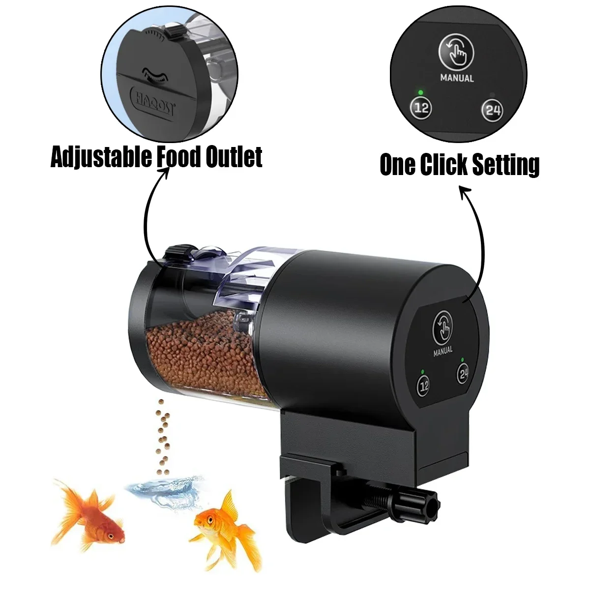 Automatic Fish Feeder for Aquarium,100ml Capacity Auto Fish Feeders Easy to Set Up with Battery - Image 8