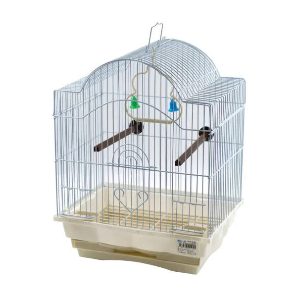 Smell & Smile Bird Cage, Cage with Accessories, Feeders, Swing, Standing Stick, 29.5X22X38.3Cm Hanging Bird Cages for Outdoor, Indoors