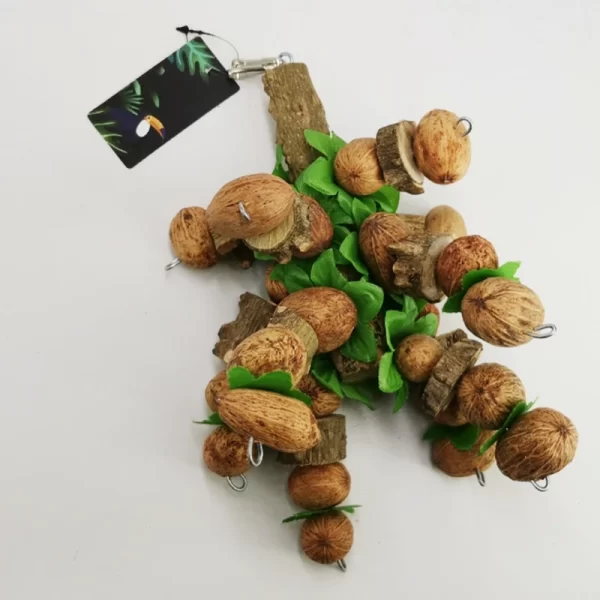 Bird Chewing Toy Parrot Cage Bite Toys Wooden Blocks Nuts Strings Toy for Small and Medium Birds Parrots Bird Supplies - Image 5