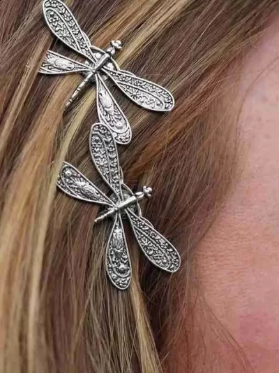 Elegant Vintage Dragonfly Hairpins Bridal Headdress Wedding Hair Accessories Transparent Dragonfly Hair Clip 1pcs