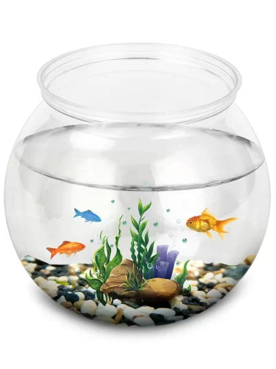 Fish Bowl Plastic L M S Sizes Desktop Aquarium Tanks Round Durable Fish Tank for Betta and All Mini Fish