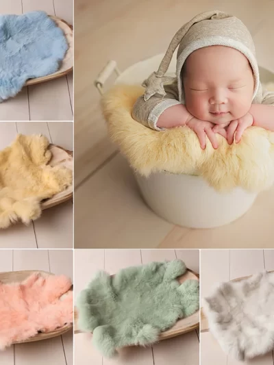 Rabbit Fur For Babies Baby Girl Birth Newborn Photography Props Blankets Accessories New Born Photo Shoot Background Blanket