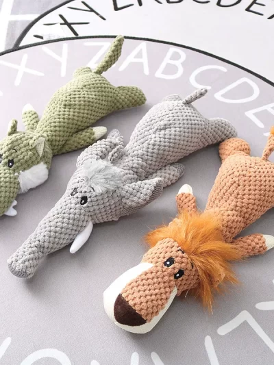 Plush Cartoon Puppy Dog Toy Pet Dog Chew Squeak Toys for Small Dogs Teeth Grinding Pet Products Dog Accessories
