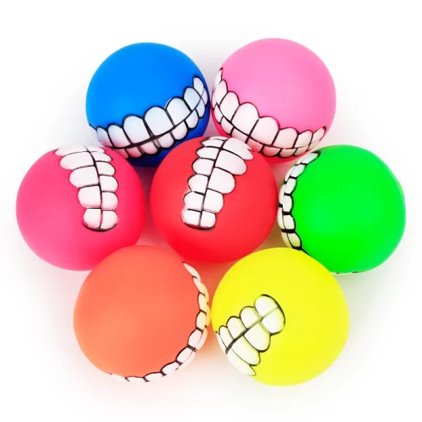 Funny Silicone Pet Dog Cat Toy Ball Chew Treat Holder Tooth Cleaning Squeak Toys Dog Puppy Training Interactive Pet Supplies - Image 3