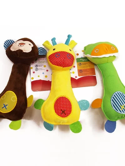 New Party gifts Dog Toys Pet Puppy Chew Squeaker Squeaky Plush Sound Cartoon dinosaur/Deer/Monkey Toys small pet gift
