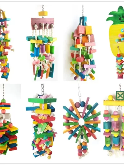 Parrot Grinding Swing Station Ladder String Toy, Bird Supplies, DIY Claw, Paw Dumbbell, Color Wood Rope, Pet Products