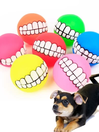 Funny Silicone Pet Dog Cat Toy Ball Chew Treat Holder Tooth Cleaning Squeak Toys Dog Puppy Training Interactive Pet Supplies
