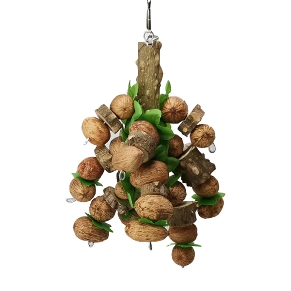 Bird Chewing Toy Parrot Cage Bite Toys Wooden Blocks Nuts Strings Toy for Small and Medium Birds Parrots Bird Supplies - Image 7
