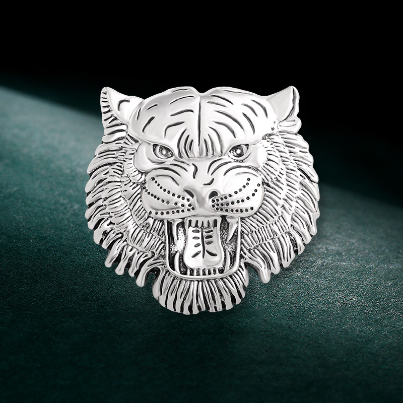 Retro Tiger Face Head Brooch Pin Metal Animal Brooches Men's Suit Shirt Badge Lapel Pins for Women Fashion Jewelry Accessories - Image 12