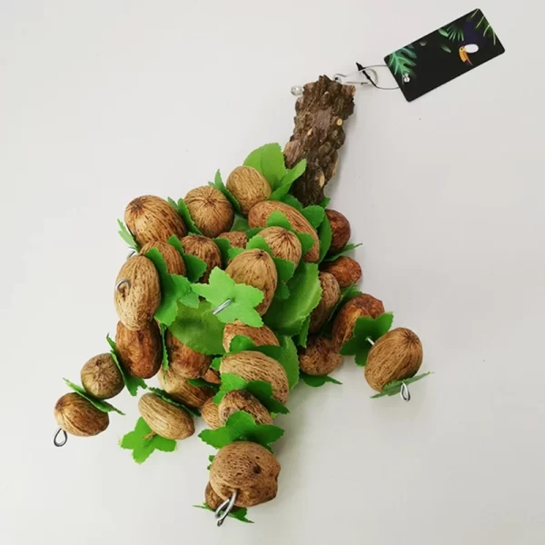 Bird Chewing Toy Parrot Cage Bite Toys Wooden Blocks Nuts Strings Toy for Small and Medium Birds Parrots Bird Supplies - Image 4