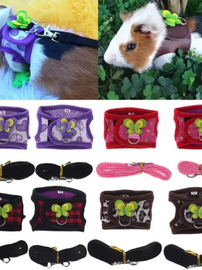 Hamster Harness Vest Adjustable Leash Set for Guinea Pig Chinchilla Mice Rat Ferret Small Animal Accessories