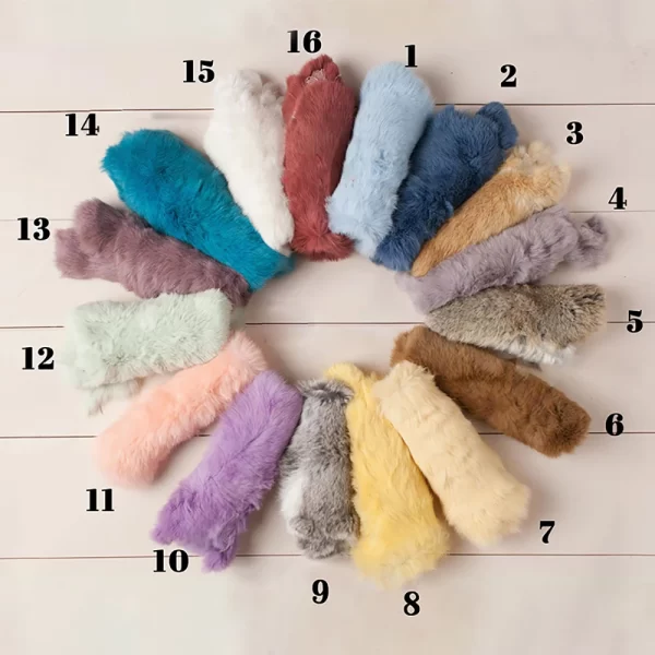 Rabbit Fur For Babies Baby Girl Birth Newborn Photography Props Blankets Accessories New Born Photo Shoot Background Blanket - Image 6