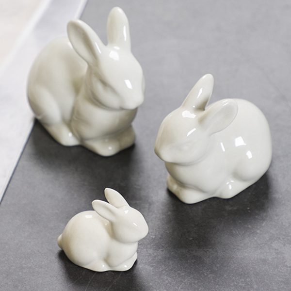 Miniature Ceramic Rabbit Landscape DIY Crafts Accessories for Flat Dormitory Decoration - Image 14