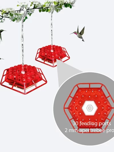 Wild Bird Feeder Hanging Hexagonal Bird Feeder With Hook Hummingbird Feeder Garden Bird Feeder Pet Forest Water Dispenser