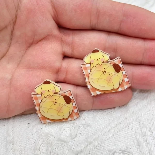 10 PCS New Kawaii Cartoon Animal kitten Rabbits, puppies Series Acrylic Flat DIY Jewelry Children Gift Hairpin Accessories - Image 8