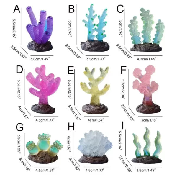 Undersea Artificial Fake Coral Water Plants Landscape Fish Tank Luminous Simulation Coral Aquarium Decoration Micro Ornaments - Image 6