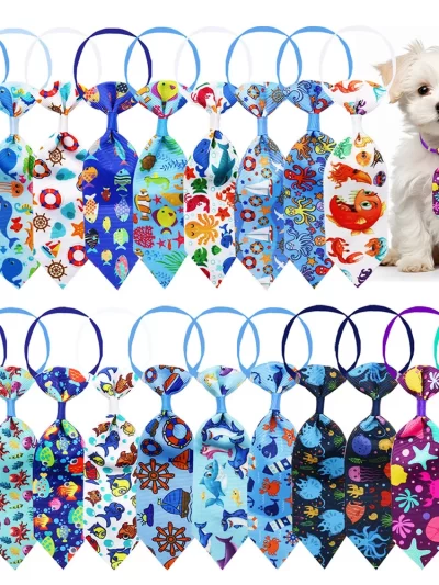 10PCS Beach Party Pet Necktie Bulk Adjustable Bow Tie For Small Dogs and Cats Puppy Bow Ties Pet Grooming Accessories