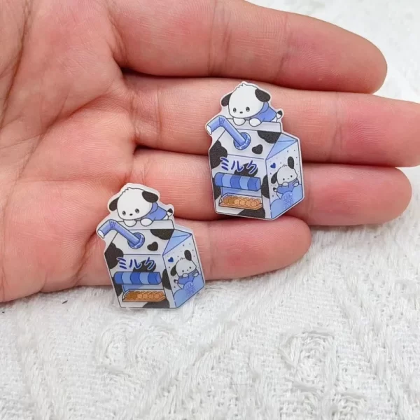 10 PCS New Kawaii Cartoon Animal kitten Rabbits, puppies Series Acrylic Flat DIY Jewelry Children Gift Hairpin Accessories - Image 10