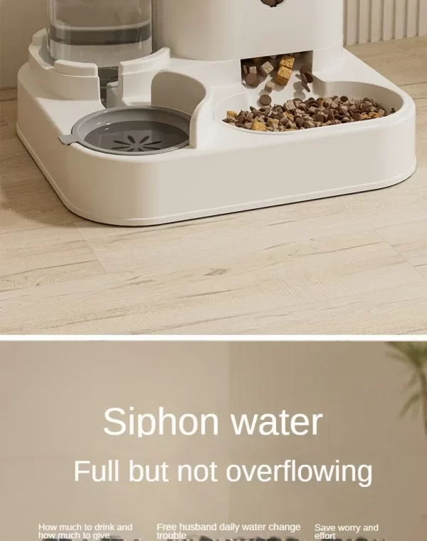 New automatic feeder cat and dog food bowl with water dispenser pet large-capacity anti-overturning cat water dispenser - Image 16