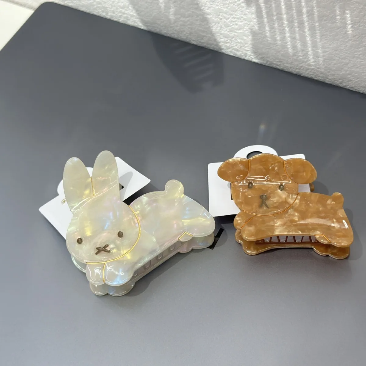 YHJ OTAKU Rabbit Hair Claw Cute Bunny Dog Ins Style Acetate Strong Hair Claw Clips Hair Accessories for Women Girls - Image 12