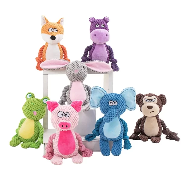 Cartoon Stuffed Toys for Dogs Fox Donkey Tug-Of-War Bite Resistant Puppy Accessories Velvet Teeth Cleaning Pet Interactive Toys - Image 17