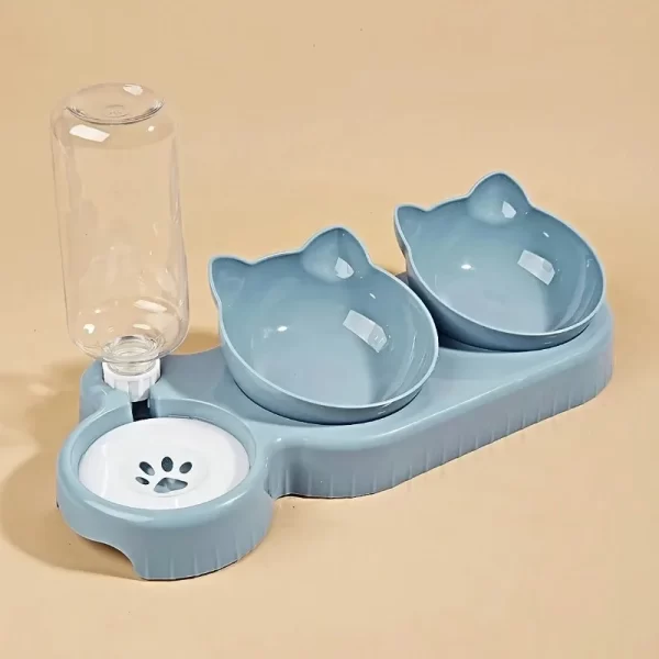 Cat bowl, double bowl, cervical protection, automatic drinking water, anti knock food bowl, dog bowl, teddy dog bowl, rice bowl - Image 2