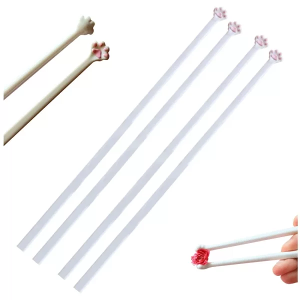 Kitchen Supplies Cute Cat Pink Paw Chopsticks Non-Slip Reusable Cat Paw Chopsticks Durable Cooking Tools Food Clip Gift - Image 7