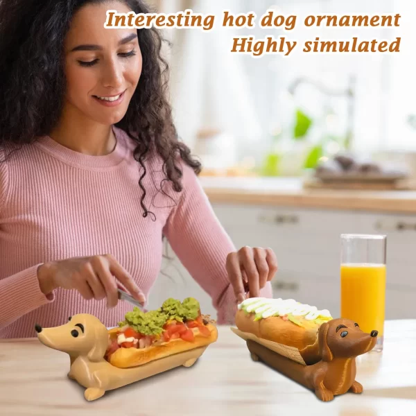 Cute Dachshund Dog Shaped Cube Food Tray Novelty Spercial Sausage Dog Meal Plate For Home Decoration - Image 4