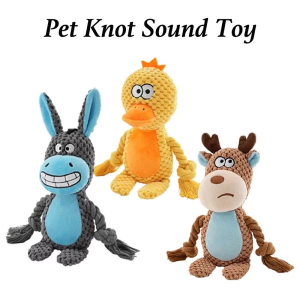 Cartoon Stuffed Toys for Dogs Fox Donkey Tug-Of-War Bite Resistant Puppy Accessories Velvet Teeth Cleaning Pet Interactive Toys - Image 19