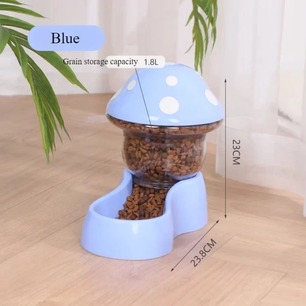 Cat Pet Automatic Feeder Water Dispenser Cute Mushroom Large Capacity Food Container Anti Spill Pet Bowl Water Storage supplies - Image 10