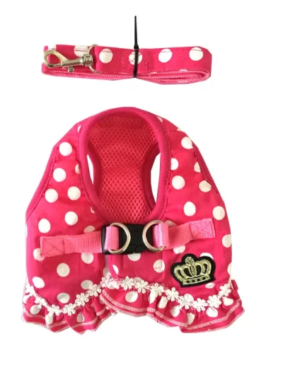 Luxury Dot Design Pet Dogs Chest Harness Cute Small Puppy Supplies Dog Collar Leash Set Accesorios Para Gatos Chihuahua