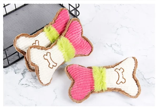 1pc Dog Squeaky Toys, Bones Plush Dogs Chew Toy for Small Medium Breed Puppy Aggressive Chewer Pets Puppy Playing Cleaning Teeth - Image 12