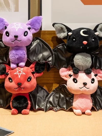 30cm Halloween Plushy Four-color Demon Bat Cartoon Soft Model For Boys and Girls Christmas Halloween Holiday Gifts