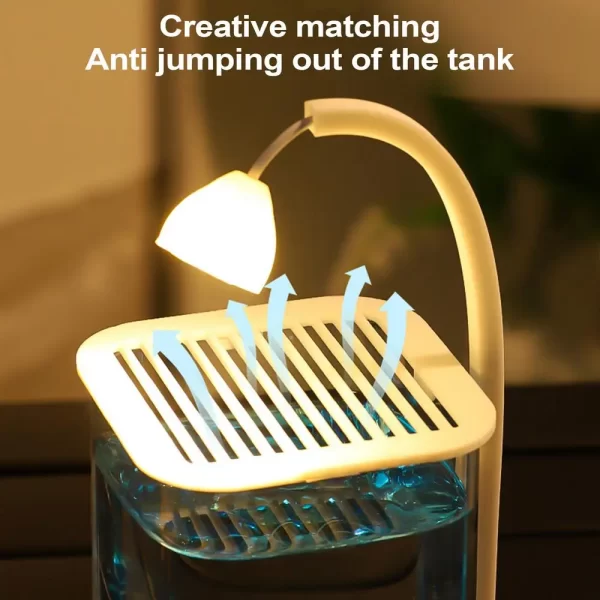 Landscaped Glass Fish Tank Glass Small Landscaped Fishbowl Aquarium Tank With Night Light And Green Crystal For Fish Shrimp - Image 9