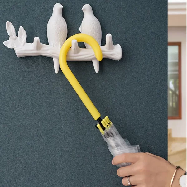 Birds On Tree Branch Decor Wall Mounted Coat Rack with Hooks for Coats Hats Keys Towels Bracket Art Hanger Backdoor Decorative - Image 3