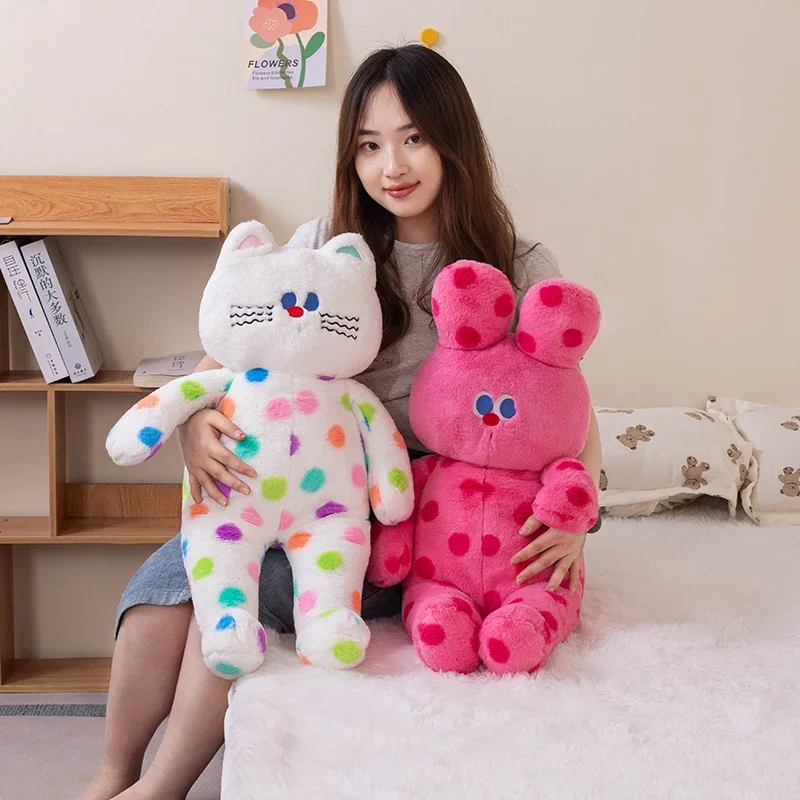 35/60CM Funny Wave Point Cat Plush Toys Soft Long Dog Rabbit Pillow Kawaii Animal Accompany Toys For Birthday Xmas Gifts - Image 5