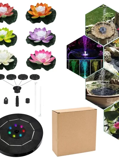 Mini Solar Water Fountain Pool Pond Waterfall Fountain Garden Decoration Outdoor Bird Bath Solar Powered Fountain Floating Water