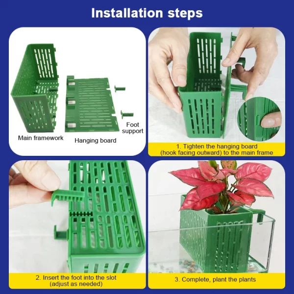 Fish Tank Hanging Planter Aquatic Plant Holder Heat-resistant Hydroponic Basket Aquarium Underwater Aquatic Plants Basket - Image 12