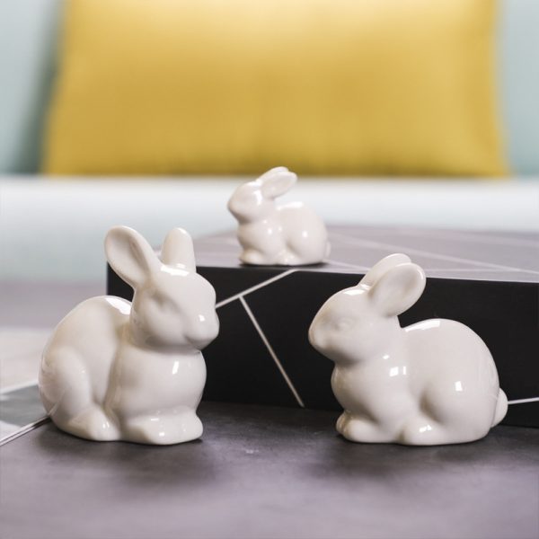 Miniature Ceramic Rabbit Landscape DIY Crafts Accessories for Flat Dormitory Decoration - Image 10