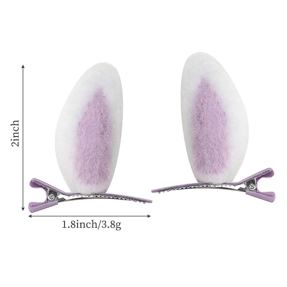 2Pcs/Set New Cute Solid Rabbit Ears Clips for Baby Girls Handmade Kawaii Barrettes Headwear Kids Hair Accessories - Image 6