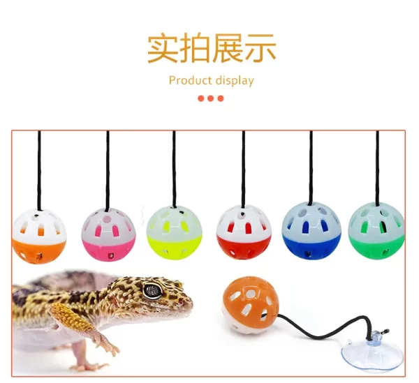 Pet Lizard Toy Reptile Toy Bell Ball with Sucker and Rope Lizard Small Animal Bearded Dragon Toy Supplies - Image 18