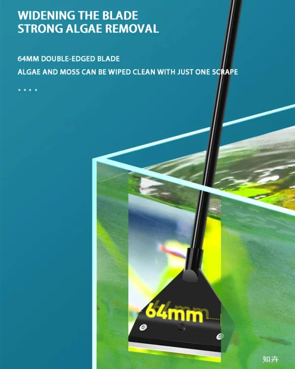 Fish tank cleaning tool Flat sand and algae removal dual-use Glass algae removal scraper with 5 blades Aquarium cleaning tool - Image 11