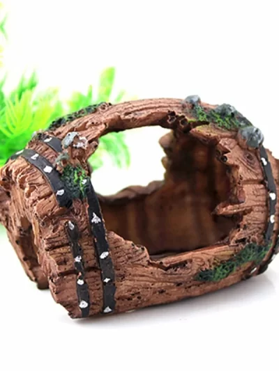 Aquarium Artificial Barrel Cave Resin Ornaments Decorations Landscaping Accessories For Fish Tank Aquarium Decoration Background