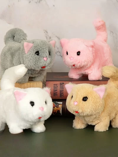 Electronic Pets Plush Cats American Shorthair Interactive Simulation Cat Toys Walking Wagging Tail With Sound Stuffed Animals