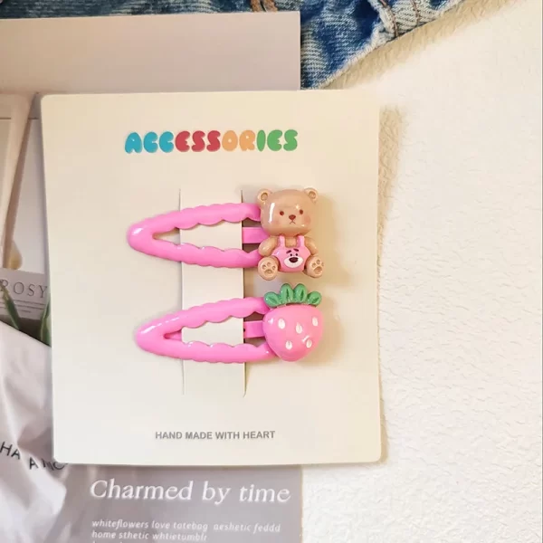 2pc Cute Cat Rabbit Cartoon Animal BB Hairpin Hair Clips for Girls Kids Childs Sweet Gift Hair Accessories Party Holiday Ornamen - Image 15