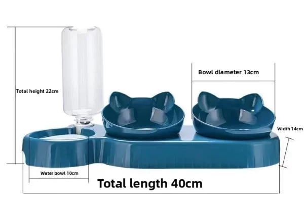Cat bowl, double bowl, cervical protection, automatic drinking water, anti knock food bowl, dog bowl, teddy dog bowl, rice bowl - Image 9